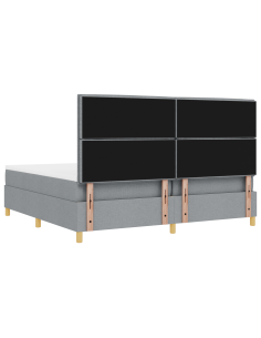 Letto a Sorgente LED Grigio chiaro 200 x 200 cm Tessuto 2