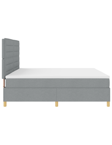 Letto a Sorgente LED Grigio chiaro 200 x 200 cm Tessuto