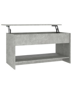 Tavolino Salotto Grigio Cemento 102x50x52,5cm Legno Multistrato 2