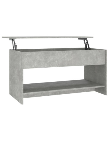 Tavolino Salotto Grigio Cemento 102x50x52,5cm Legno Multistrato