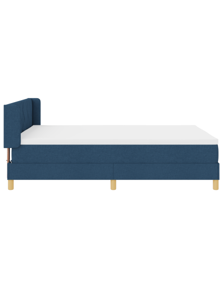 Letto box spring vitaXL con materasso blu 160x200 cm in tessuto