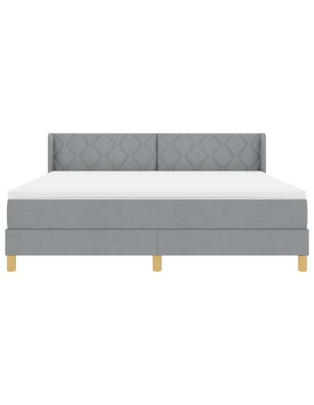 Letto a molle con materasso Grigio chiaro 180x200 cm Tessuto