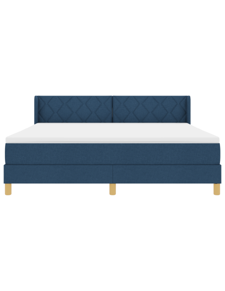 Letto a Molle con Materasso Blu 180x200 cm Tessuto