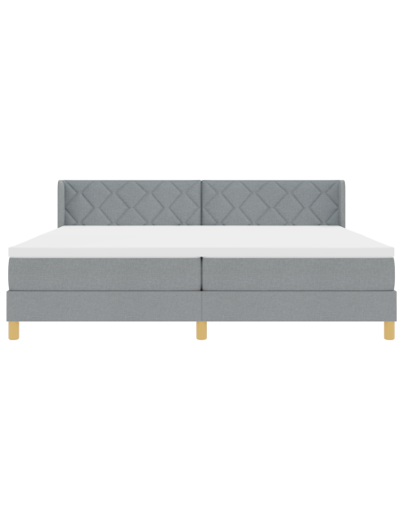 Letto con box spring e materasso grigio chiaro 200x200 cm