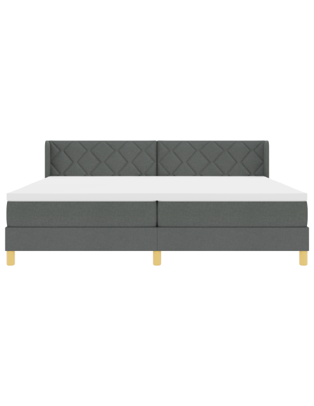 Letto a molle con materasso grigio scuro 200x200 cm in tessuto