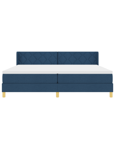 Letto Box Spring con Materasso Blu 200x200 cm Tessuto