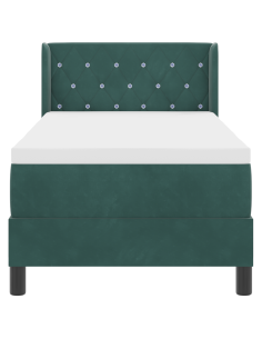 Letto a molle con materasso Verde Scuro 200 x 80 cm Poliestere