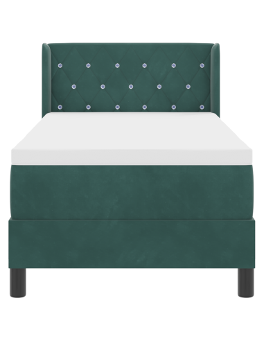 Letto a molle con materasso Verde Scuro 200 x 80 cm Poliestere