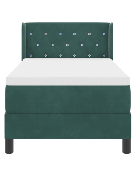 Letto a pediera con materasso Verde Scuro 80x200 cm Velluto
