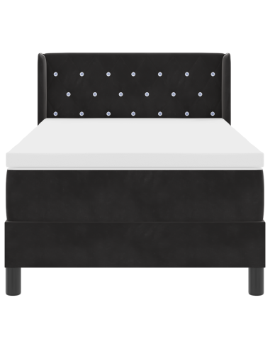 Letto a molle con materasso Nero 190 x 90 cm Poliestere