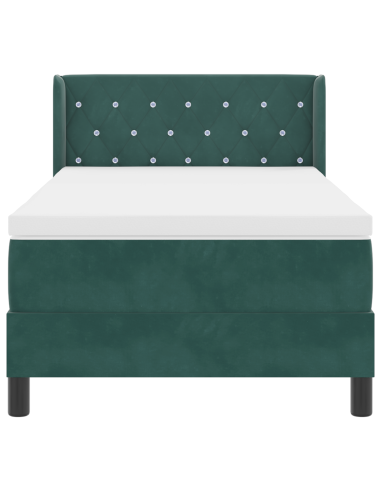 Letto a molle con materasso Verde Scuro 190 x 90 cm Poliestere
