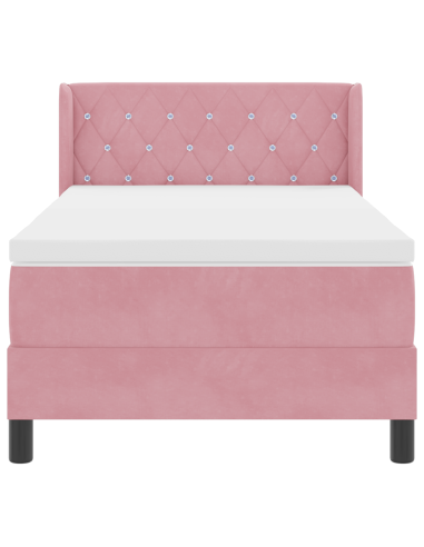 Letto a molle con materasso Rosa 190 x 90 cm Poliestere