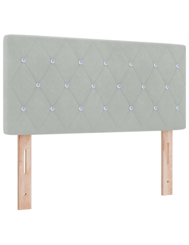 Letto a molle con testiera Grigio chiaro 200 x 90 cm Poliestere