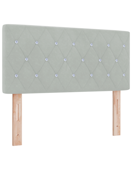 Letto a molle con testiera Grigio chiaro 200 x 90 cm Poliestere