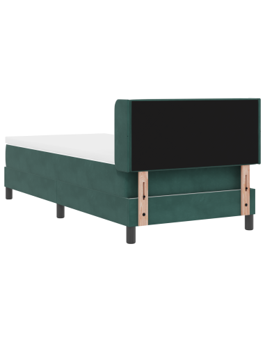 Letto a molle con materasso Verde Scuro 200 x 90 cm Poliestere