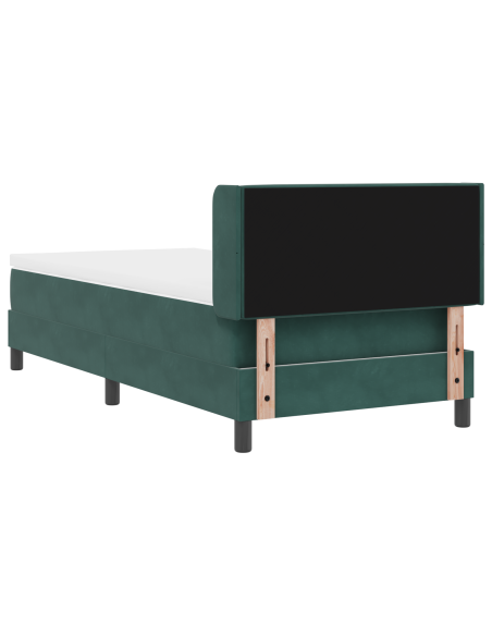 Letto a molle con materasso Verde Scuro 200 x 90 cm Poliestere
