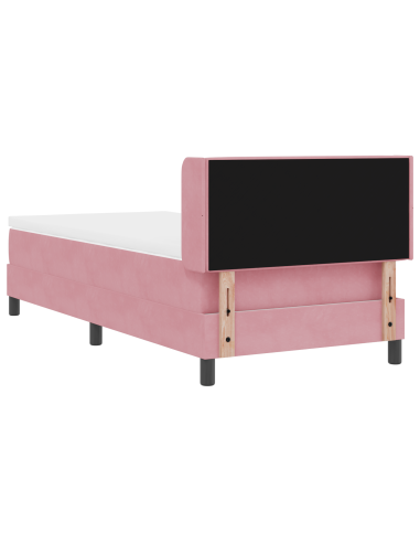 Letto a molle con materasso Rosa 200 x 90 cm Poliestere