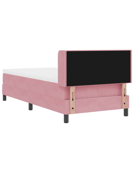 Letto con Box Spring e Materasso Rosa 90x200 cm Velluto
