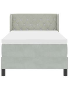 Letto a molle Grigio chiaro 200 x 100 cm Poliestere