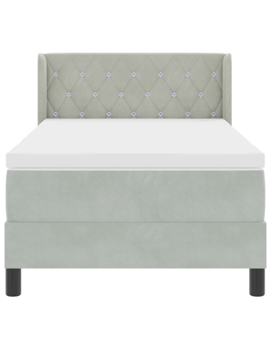 Letto a molle Grigio chiaro 200 x 100 cm Poliestere