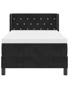 Letto a molle con materasso Nero 200 x 100 cm Poliestere