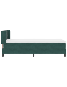 Letto a molle con materasso Verde Scuro 200 x 100 cm Poliestere 2