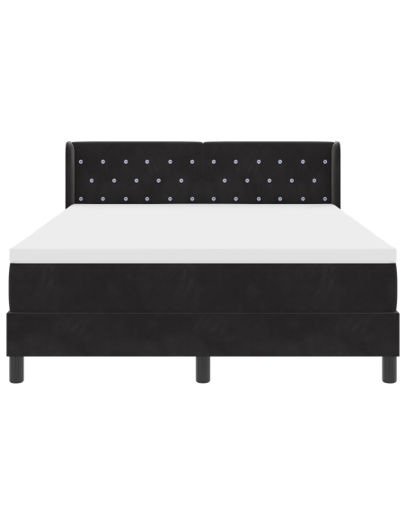 Letto box spring  con materasso Nero 140x190 cm Velluto