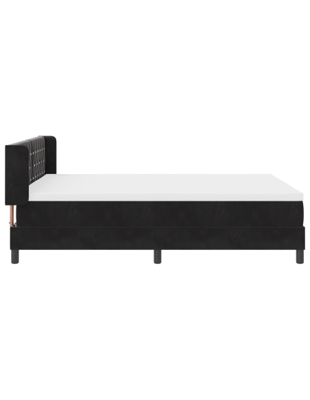 Letto box spring  con materasso Nero 140x190 cm Velluto