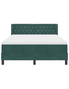 Letto a molle con materasso Verde Scuro 190 x 140 cm Poliestere