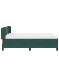 Letto a molle con materasso Verde Scuro 190 x 140 cm Poliestere 2
