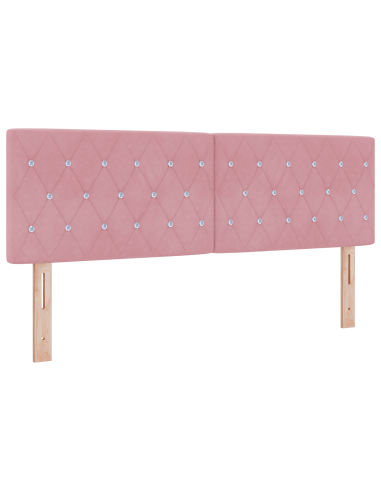 Letto a molle con materasso Rosa 190 x 140 cm Poliestere