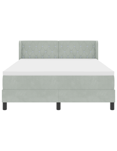 Letto a molle Grigio chiaro 200 x 140 cm Poliestere