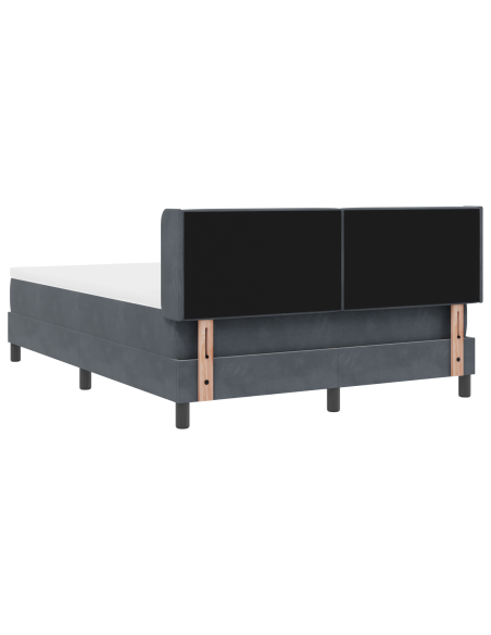 Letto con rete a doghe e materasso Grigio scuro 140x200 cm Velluto
