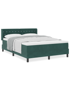Letto a molle con materasso Verde Scuro 200 x 140 cm Poliestere 2