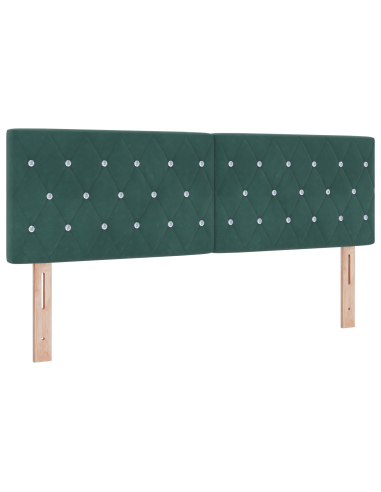 Letto a molle con materasso Verde Scuro 200 x 140 cm Poliestere