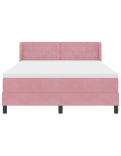 Letto a molle con materasso Rosa 200 x 140 cm Poliestere