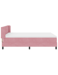 Letto a molle con materasso Rosa 200 x 140 cm Poliestere 2