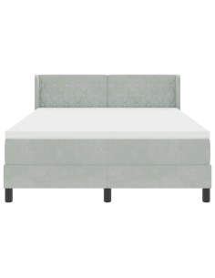Letto a molle Grigio chiaro 200 x 160 cm Poliestere