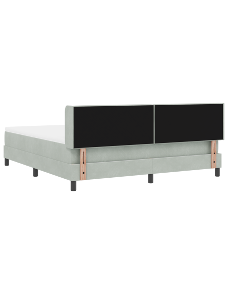 Letto a Molle con Materasso  Grigio Chiaro 180x200 cm Velluto