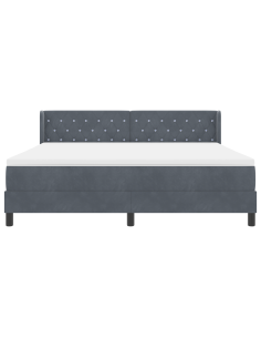 Letto a molle con testiera Grigio scuro 200 x 180 cm Poliestere