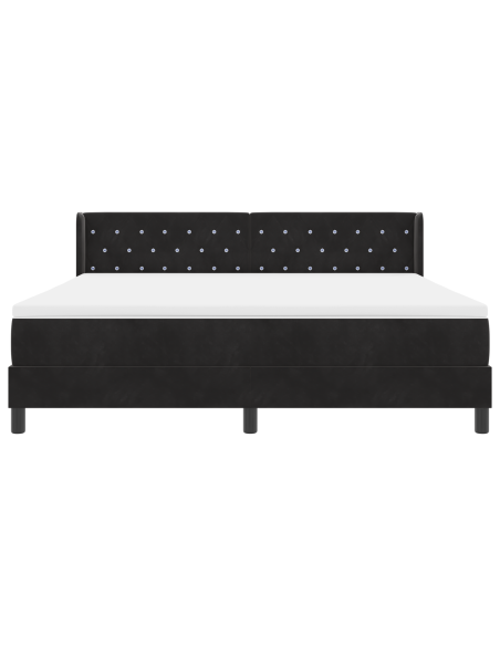Letto con Reticolo e Materasso Nero 180x200 cm Velluto