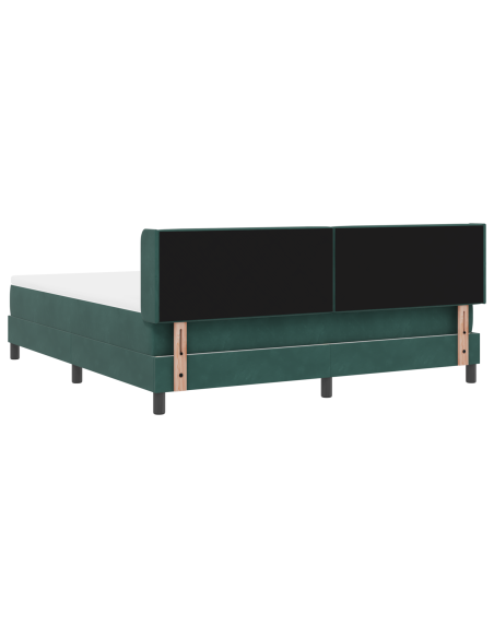 Letto Box Spring con Materasso Verde Scuro 180x200 cm Velluto