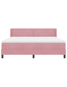 Letto a molle con materasso Rosa 200 x 180 cm Poliestere