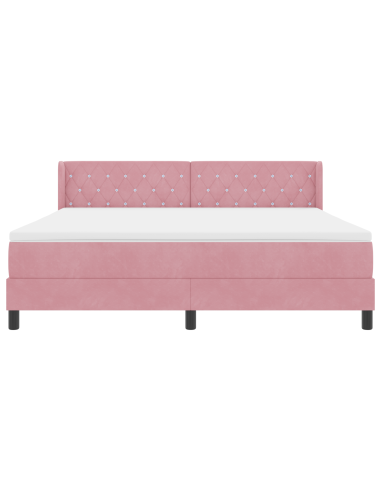 Letto a molle con materasso Rosa 200 x 180 cm Poliestere