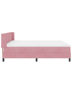 Letto a molle con materasso Rosa 200 x 180 cm Poliestere 2