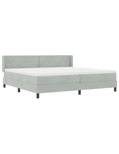 Letto a molle Grigio chiaro 200 x 200 cm Poliestere
