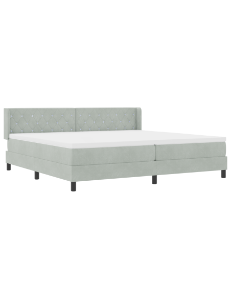 Letto a Rete con Materasso Grigio Chiaro 200x200 cm Velluto