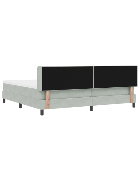 Letto a Rete con Materasso Grigio Chiaro 200x200 cm Velluto
