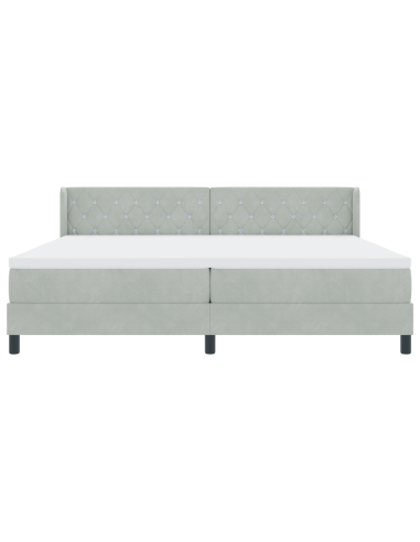 Letto a molle Grigio chiaro 200 x 200 cm Poliestere