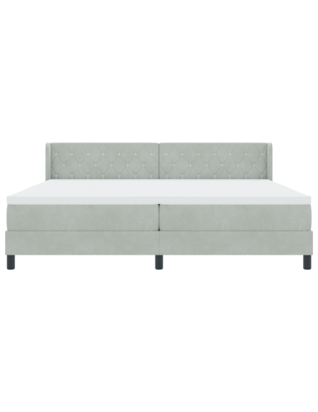 Letto a molle Grigio chiaro 200 x 200 cm Poliestere